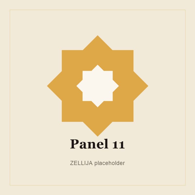 Restrained single-color panel: one Fassi blue star on white gypsum.